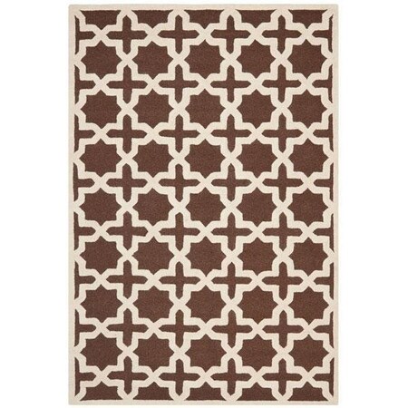 Safavieh Cambridge Hand Tufted Large Rectangle Rugs, Dark Brown and Ivory - 9 x 12 ft. CAM125H-9